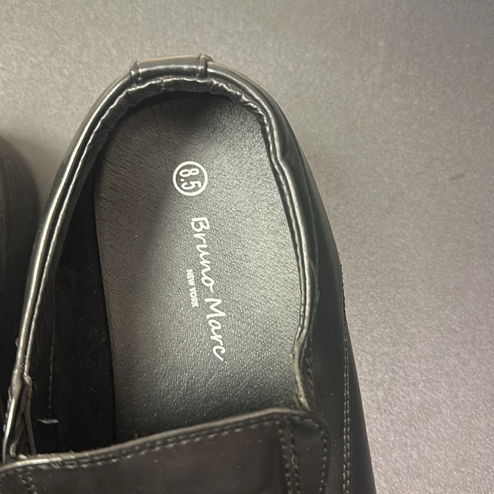 Bruno Marc Men’s black slip on square toe loafer  size 8.5 - Picture 3 of 11